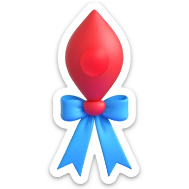 A clean and modern take on the universally recognized blue ribbon for diabetes awareness, incorporating a red blood drop  sticker
