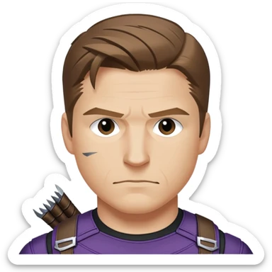 hawkeye clint barton portrait marvel, brown hair from captain america: civil war sticker
