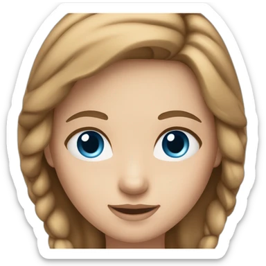 a girl with blue eyes and light brown hair sticker