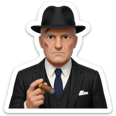 Old Italian mafia style gentleman sticker