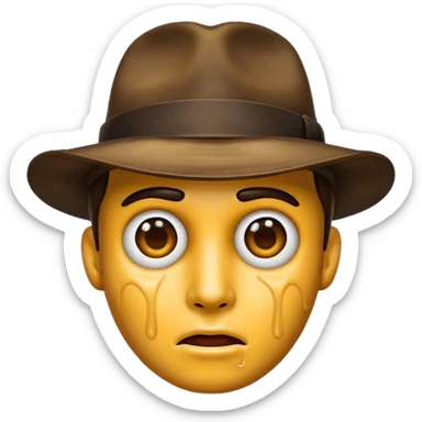 Emoji of steven miller’s face melting like in Raiders of the lost ark sticker