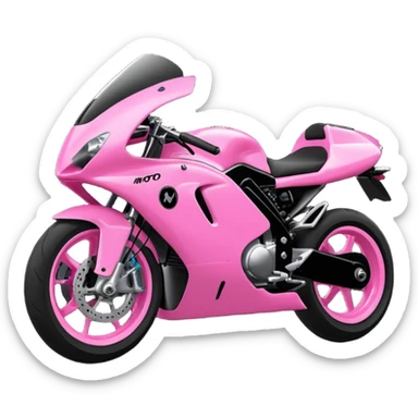 moto sportiva con scritta nera e solo avanti rosa fluorescente  sticker