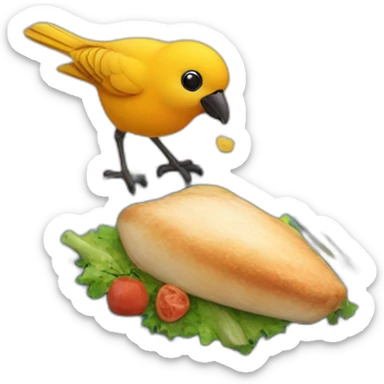 Bird having dinner sticker