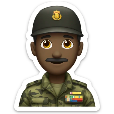 Um soldado com uniforme camuflado preto sticker