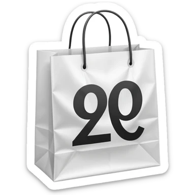 A shopping bag with a bold percent symbol (%) printed on it, symbolizing discounts and shopping benefits. sticker