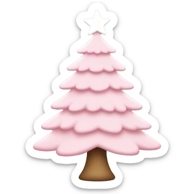 Light Pink Christmas tree with a white star on top sticker