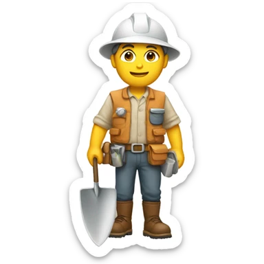 archaeologist holding trowel emoji sticker