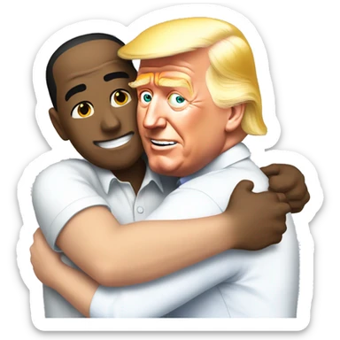 donald trump hugging joe biden  sticker