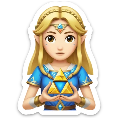 Zelda holding the Triforce sticker