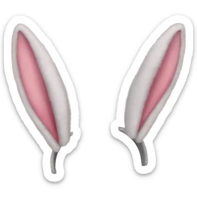 Pink fluffy bunny ears headband sticker