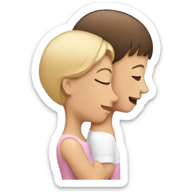 Person getting head massage from girl sticker