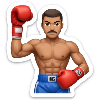 Can you make a man who is a boxer made of completely geometric or cube shaped sticker