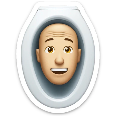 Man’s head coming out of the toilet sticker