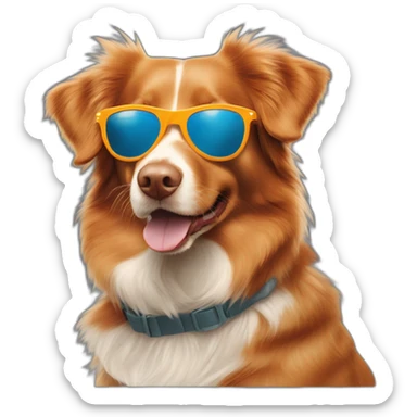 Nova Scotia duck tolling Retriever with sun glasses sticker