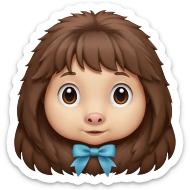 mole with hair ribbon sticker