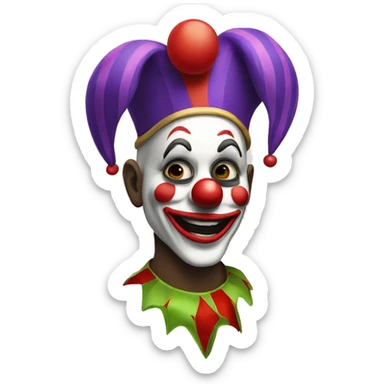 Jester with a clown mask sticker