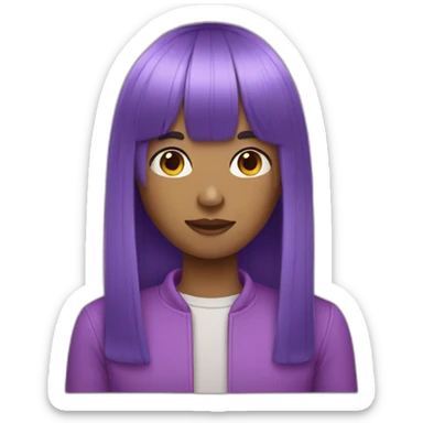 nonbinary person with bob and bangs sticker