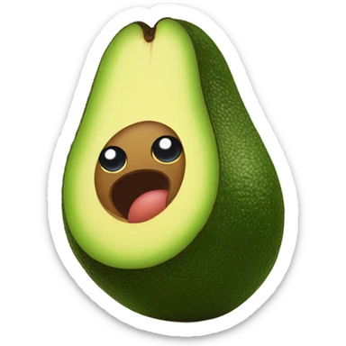 Potaxie avocado with cute eyes sticker