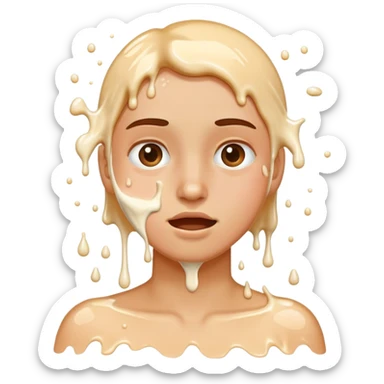 milk splashed on face sticker