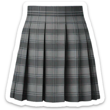 Grey tartan pleated mini skirt, isolated sticker