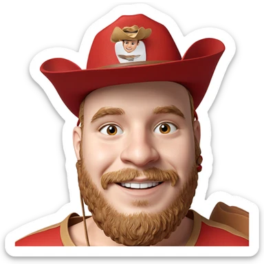 smiling boy in cowboy hat sticker