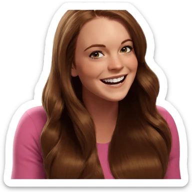 smiling girl with long hair sticker