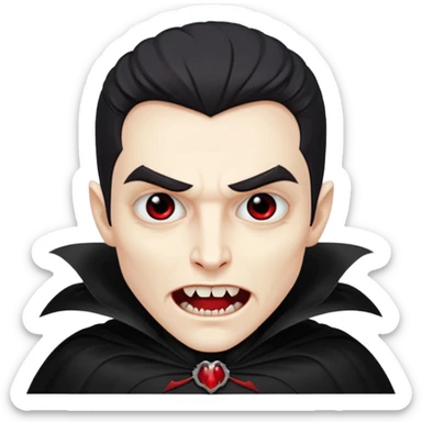 Vampire – Pale figure with fangs and cape sticker