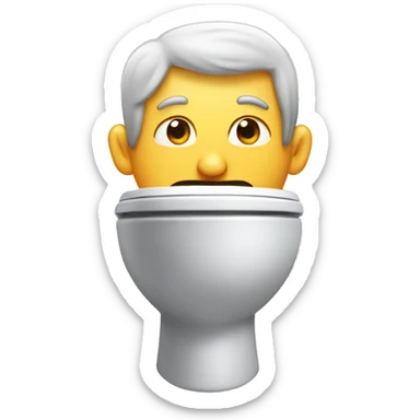 Man head coming out of toilet sticker
