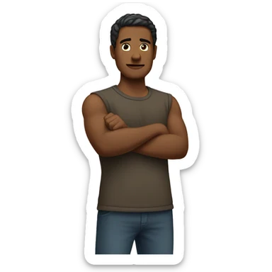 Man holding his fists together  sticker