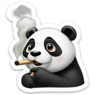 Panda smoking cigar sticker