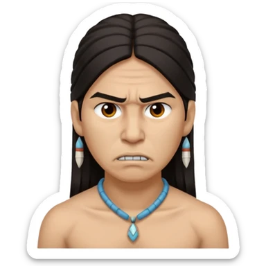 native american showing Annoyance/anger - feeling of irritation or displeasure - include neck and shoulders sticker