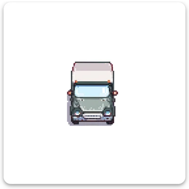 basic courier truck from side angle, few pixels sticker