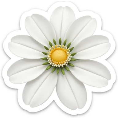 Flower white sticker