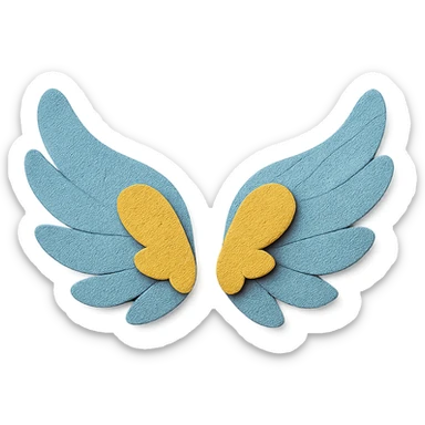 a pair of wings paper craft style sticker