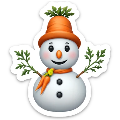 snowman with no scarf  sticker