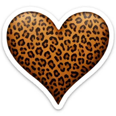 Leopard print heart sticker