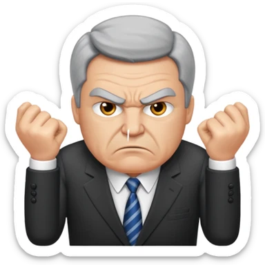 angry boss in his office sticker