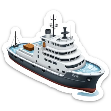 small expedition vessel going through ice sticker