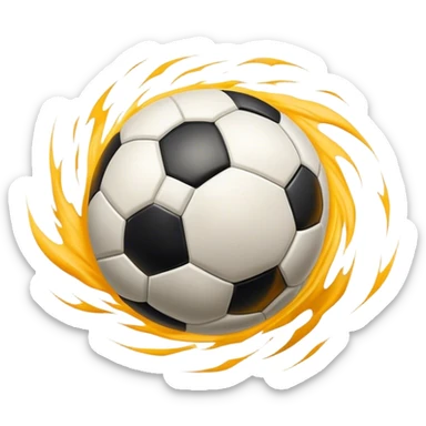 Cinematic Realistic image of an AFL ball captured mid-flight with dynamic motion blur and finely detailed rugged textures, set under dramatic stadium lighting that evokes high-energy athleticism sticker