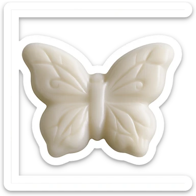 Make the realistic butterfly-shaped candy white, isolated on a transparent background with no visible background. Maintain the realistic style of the candy. sticker
