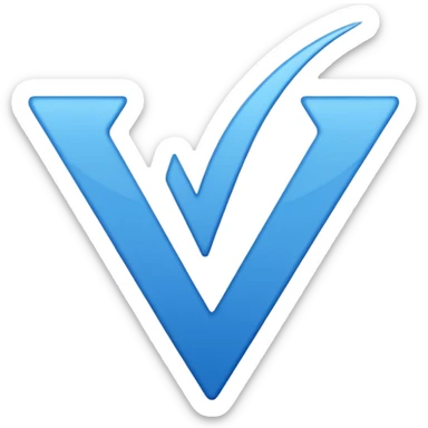 Logo certification de couleur bleu avec le symbole v sticker