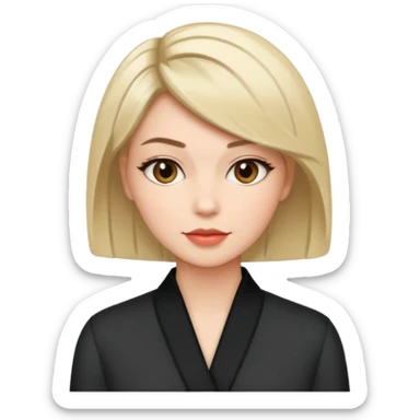 a face of a woman with a good haircut and good outfit sticker