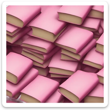 Pink stack of books sticker