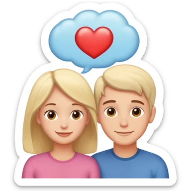 a couple in love inside another’s  guys thinking bubble  sticker