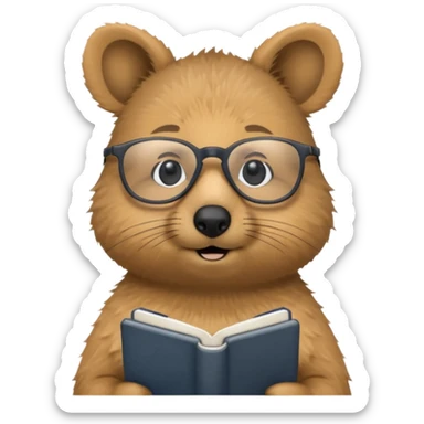 work with notebook quokka wearing glasses sticker