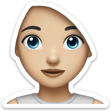 A girl with black hair and blue eyes  sticker