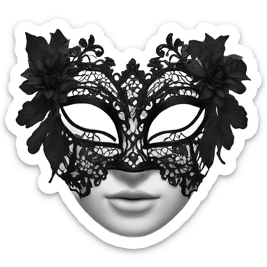 black lace masquerade mask sticker