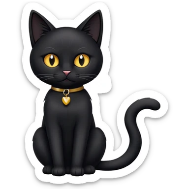 Black cat with joint  sticker
