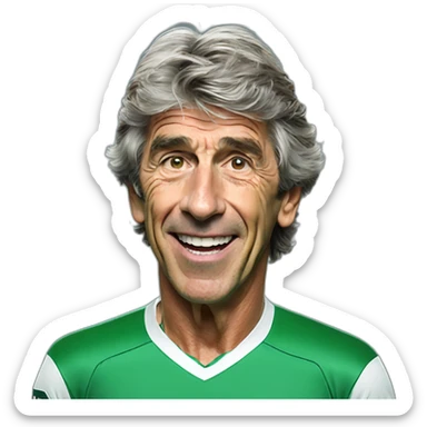 Hiperrealist Manuel pellegrini celebration goal with betis tshirt sticker