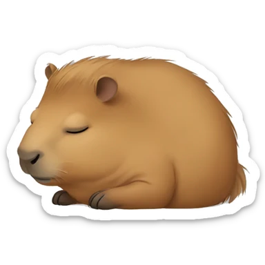 cute capybara sleeping sticker